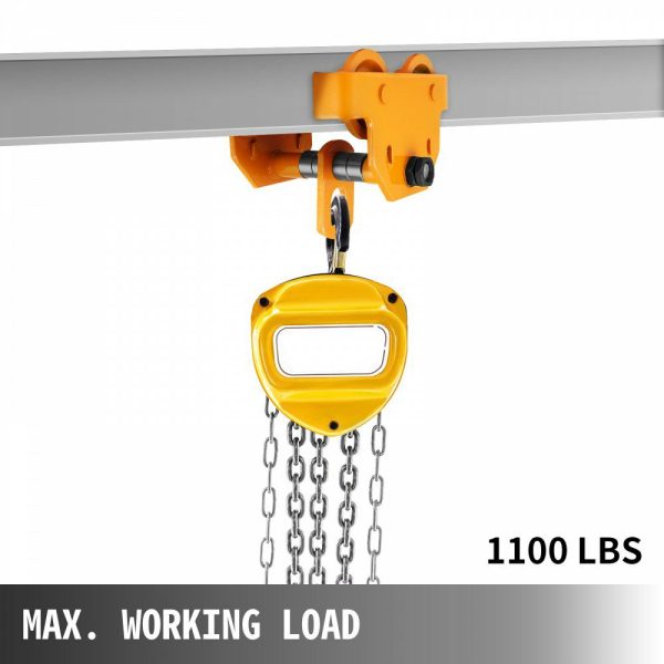 Push Beam Trolley, 1100lbs Load Capacity Manual Trolley, 1/2Ton I-Beam Trolley, Heavy Duty Beam Trolley Hoist w/Dual Track Rollers, 2.5in – 5.5in Adjustable Flange for Lifting, in Steel  |   Hoists & Winches & Rigging Hoists & Winches & Rigging Hoists & Winches & Rigging