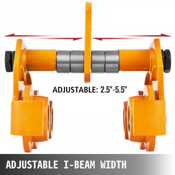 Push Beam Trolley, 1100lbs Load Capacity Manual Trolley, 1/2Ton I-Beam Trolley, Heavy Duty Beam Trolley Hoist w/Dual Track Rollers, 2.5in – 5.5in Adjustable Flange for Lifting, in Steel  |   Hoists & Winches & Rigging Hoists & Winches & Rigging Hoists & Winches & Rigging