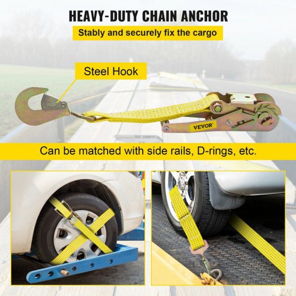 Ratchet Tie Down Straps, 2” x 15.6′ Heavy Duty Ratchet Straps with Snap Hooks, 4000 lbs Working Load, 4 Pack Tie Down Set Includes 8 Axle Straps for Moving Motorcycle, Cargo & Daily Use  |   Cargo Control Cargo Control Cargo Control