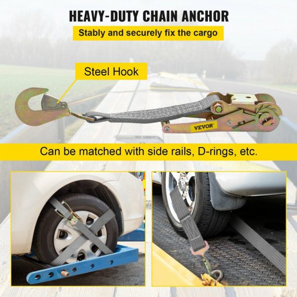 Ratchet Tie Down Straps, 2” x 15.6′ Heavy Duty Ratchet Straps with Snap Hooks, 4000 lbs Working Load, 4 Pack Tie Down Set Includes 8 Axle Straps for Moving Motorcycle, Cargo & Daily Use  |   Cargo Control Cargo Control Cargo Control