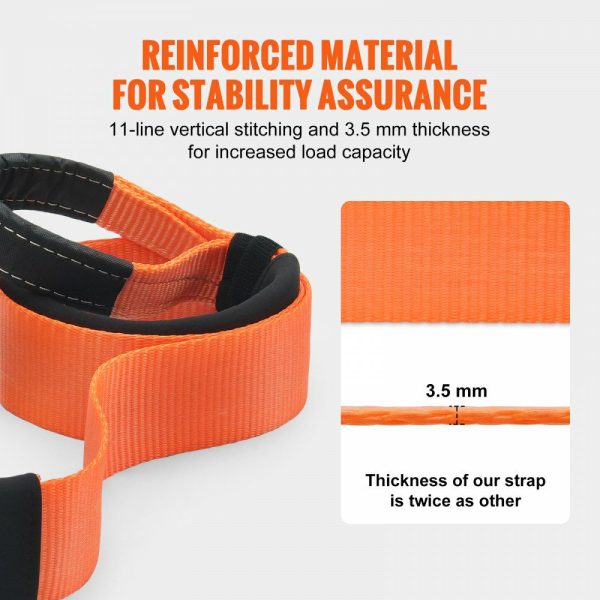 Recovery Tow Strap 3 inches, 8 feet 36,000 lbs Break Strength, Triple Reinforced Loop Straps, Tree Saver, Winch Line Extension Strap, Off Road Towing and Recovery, Extreme Weather Resistance  |   Cargo Control Cargo Control Cargo Control