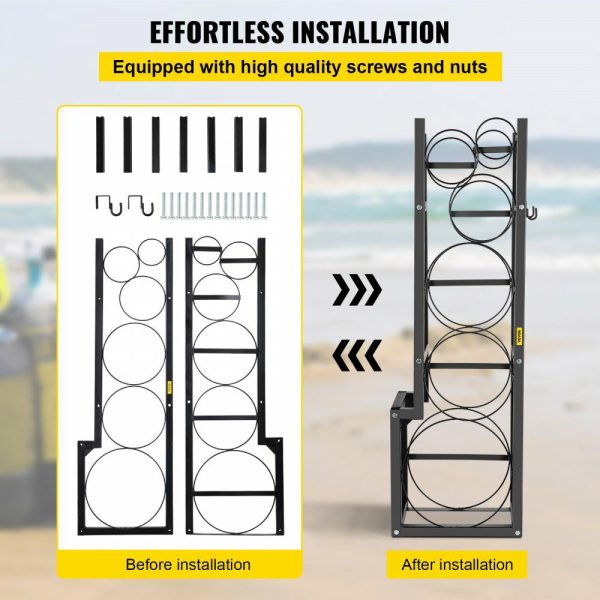 Refrigerant Tank Rack with 1-50lb 2-30lb and 3 Small Bottles Cylinder Tank Rack 1220mm Refrigerant Cylinder Rack Gas Cylinder Racks and Holders for Gas Oxygen Nitrogen Storage  |   Shelving & Storage Material Handling Shelving & Storage