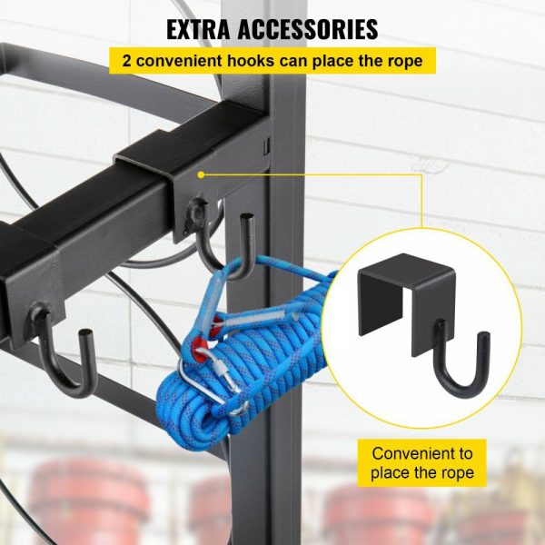 Refrigerant Tank Rack with 1-50lb 2-30lb and 3 Small Bottles Cylinder Tank Rack 1220mm Refrigerant Cylinder Rack Gas Cylinder Racks and Holders for Gas Oxygen Nitrogen Storage  |   Shelving & Storage Material Handling Shelving & Storage