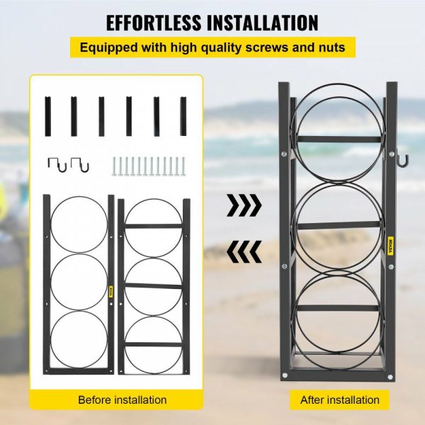 Refrigerant Tank Rack with 3-30lb Cylinder Saving Capacity Cylinder Tank Rack 826mm Refrigerant Cylinder Rack Gas Cylinder Racks and Holders for Gas Oxygen Nitrogen Storage  |   Shelving & Storage Material Handling Shelving & Storage