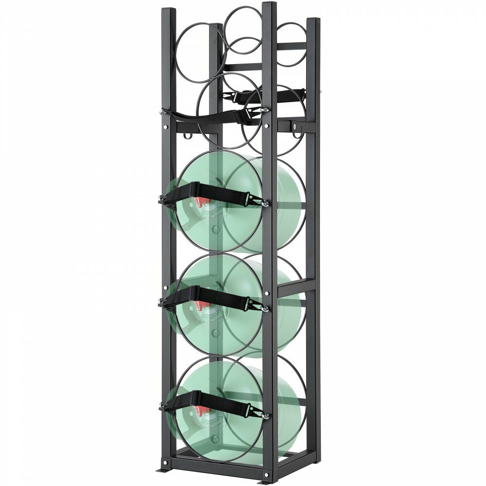 Refrigerant Tank Rack, with 3 x 30lbs and Other 3 Small Bottle Tanks, Cylinder Tank Rack 12.79×12.99×47.12 in, Refrigerant Cylinder Rack and Holders for Freon, Gases, Oxygen, Nitrogen  |   Shelving & Storage Material Handling Shelving & Storage