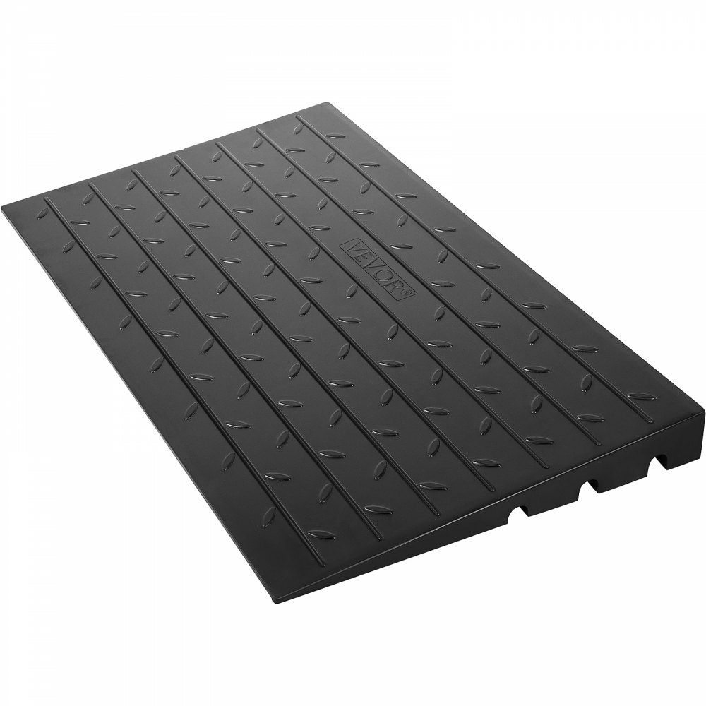 Rubber Threshold Ramp, 3″ Rise Threshold Ramp Doorway, 3 Channels Cord Cover Rubber Solid Threshold Ramp, Rubber Angled Entry Rated 2200 Lbs Load Capacity for Wheelchair and Scooter  |   Ramps & Ladders Material Handling Ramps & Ladders