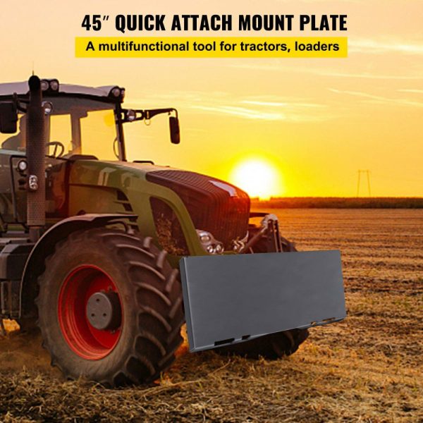 Skid Steer Attachment 1/4in Skid Steer Quick Attach Plate Inside Width 45″ Skidsteer Attachment 18.5″ Height Quick Attach Skid Steer Attachments for Buckets, Plows, Forks  |   Heavy Equipment Accessories Building & Construction Heavy Equipment Accessories