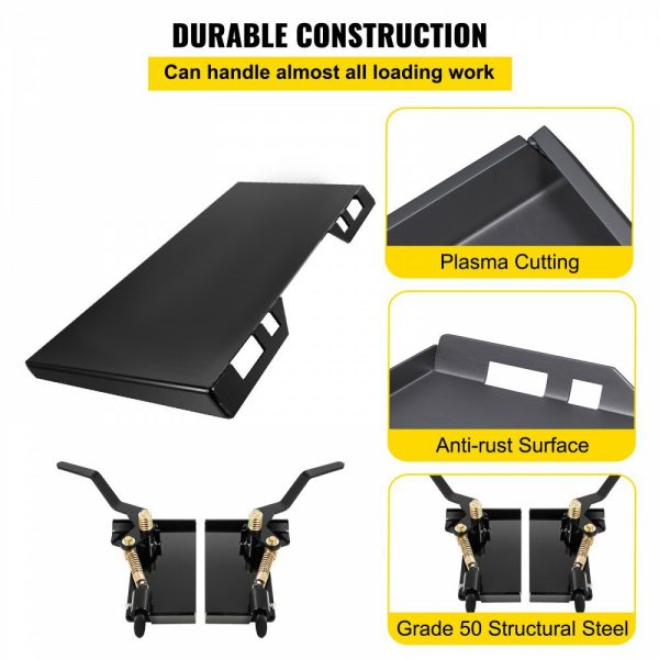 Skid Steer Attachment 1/4in Skid Steer Quick Attach Plate Inside Width 45″ Skidsteer Attachment 18.5″ Height Quick Attach Skid Steer Attachments for Buckets, Plows, Forks  |   Heavy Equipment Accessories Building & Construction Heavy Equipment Accessories