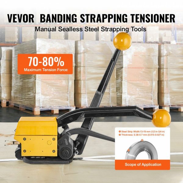 Steel Strapping Tool for 1/2″-3/4″ Width, 3-in-1 (Tensioner, Crimper, Cutter) Manual Belt Packaging Banding Machine Packaging Metal Steel Strapping Banding Tool Machine for Stainless Steel Strap  |   Filling & Sealing Machine Filling & Sealing Machine Filling & Sealing Machine