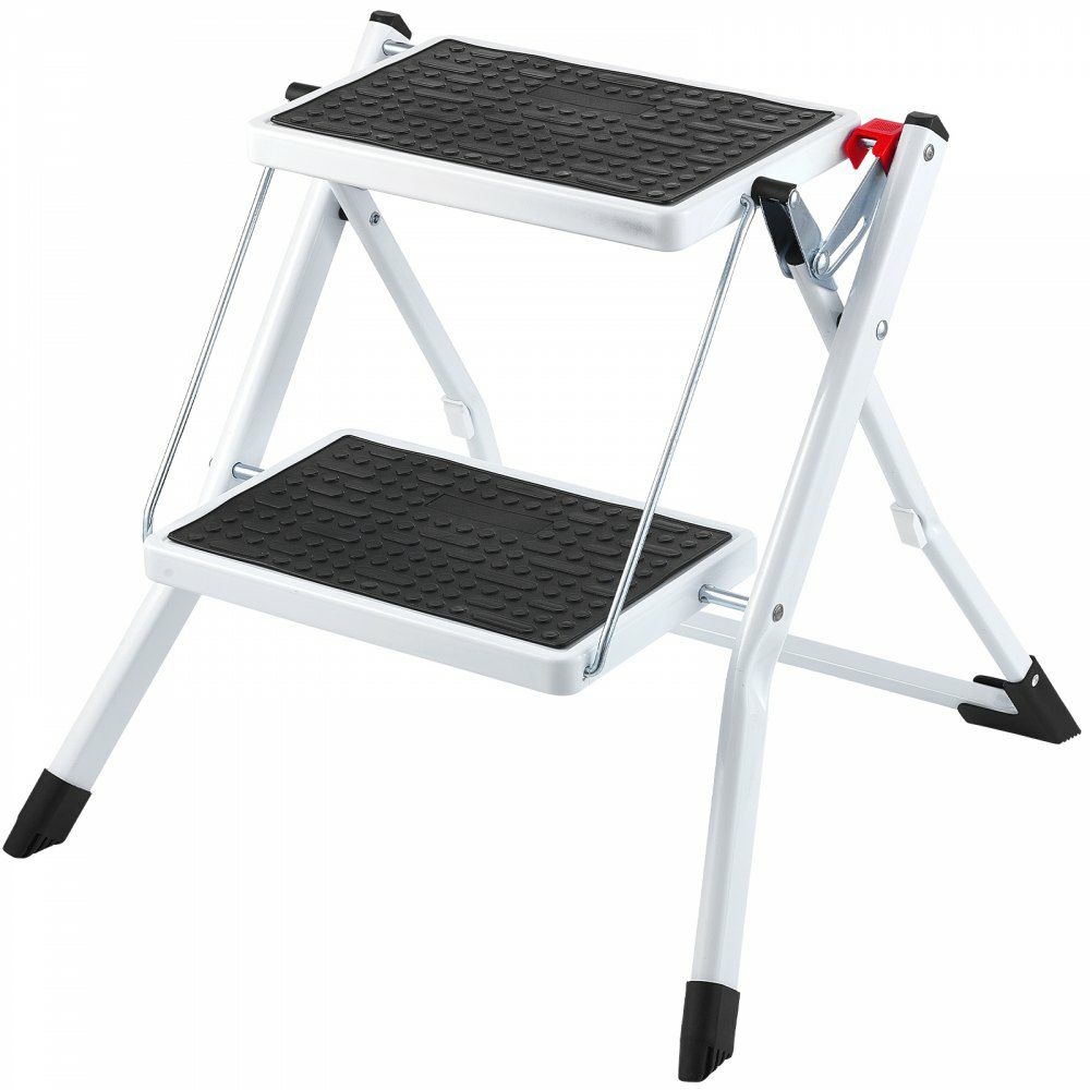 Step Ladder 2-Step 330lbs Capacity, Ergonomic Folding Steel Step Stool with Wide Anti-Slip Pedal, Sturdy Step Stool for Adults Toddlers, Multi-Use for Household, Kitchen, Office, RVs  |   Building Supplies Building Supplies