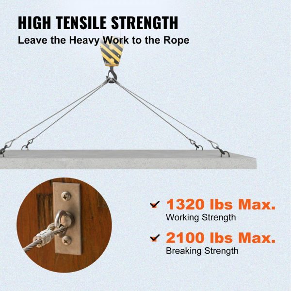 T316 Stainless Steel Cable, 1/8” x 1000 ft, Braided Aircraft Wire Rope with 1×19 Strands Construction, 2100 lbs Breaking Strength, for Deck Railing Stair Handrail Balusters Porch Fence  |   Chain & Wire & Rope Chain & Wire & Rope Chain & Wire & Rope