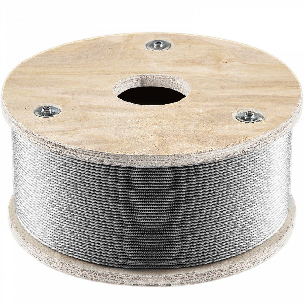 T316 Stainless Steel Wire Rope, 1/8” Steel Wire Cable, 500ft Aircraft Cable w/ 1×19 Strands Core, Steel Cable Wire 2100 lbs Breaking Strength for Railing Decking, Stair, Clothesline, Handrail  |   Chain & Wire & Rope Chain & Wire & Rope Chain & Wire & Rope