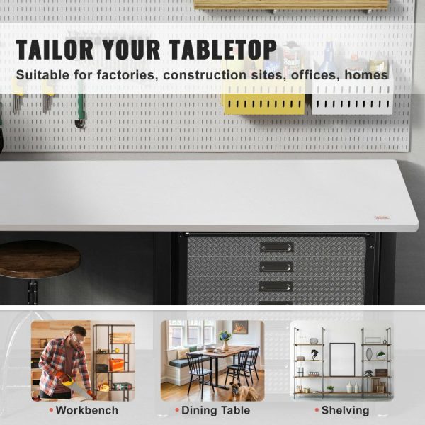 Table Top, 47.2″ x 29.5″ x 1″, 220.5 lbs Load Capacity, Universal One-Piece Particle Board Desktop for Height Adjustable Electric Standing Desk Frame, Rectangular Countertop for Home and Office  |   Workbenches & Accessories Material Handling Workbenches & Accessories