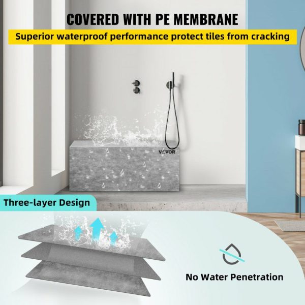 Tile Shower Seat, 47.2″ x 16″ x 20″ Ready to Tile Shower Seat, Factory Waterproof & 100% Leak Proof Tileable Shower Corner Seat, 440lbs Load-Bearing Rectangular Board Shower Bench, Grey  |   Building Supplies Building & Construction Building Supplies