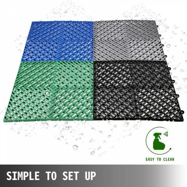 Tiles Interlocking 50 PCS Black, Drainage Tiles 12x12x0.5 Inches, Deck Tiles Outdoor Floor Tiles, Outdoor Interlocking Tiles, Deck Flooring for Pool Shower Bathroom Deck Patio Garage Black |   Building Supplies Building & Construction Black