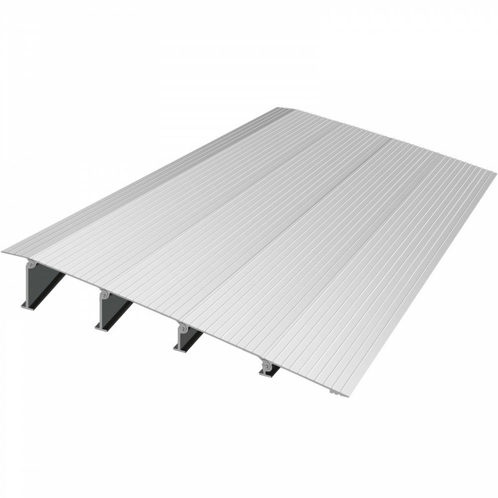 Transitions Modular Entry Ramp, 4″ Rise Door Threshold Ramp, Aluminum Threshold Ramp for Doorways Rated 800lbs Load Capacity, Adjustable Threshold Ramp for Wheelchair, Scooter, and Power Chair  |   Ramps & Ladders Material Handling Ramps & Ladders