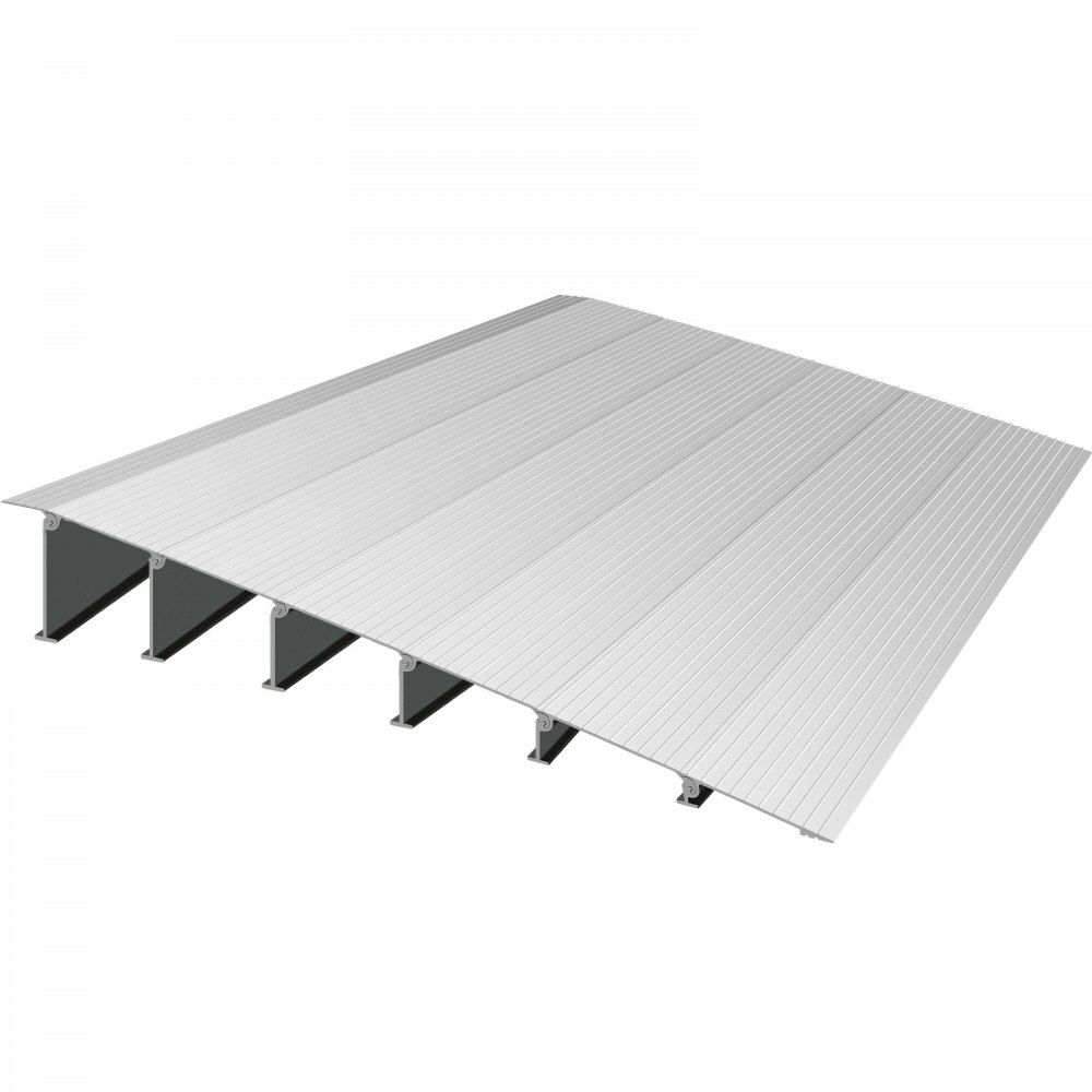 Transitions Modular Entry Ramp, 6″ Rise Door Threshold Ramp, Aluminum Threshold Ramp for Doorways Rated 800lbs Load Capacity, Adjustable Threshold Ramp for Wheelchair, Scooter, and Power Chair  |   Ramps & Ladders Material Handling Ramps & Ladders