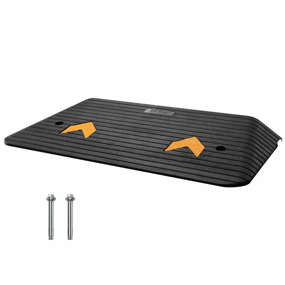 Upgraded Rubber Threshold Ramp, 3″ Rise Door Ramp with 1 Channel, Natural Rubber Car Ramp with Non-Slip Textured Surface, 33069 lbs Load Capacity Curb Ramp for Wheelchair and Scooter  |   Ramps & Ladders Material Handling Ramps & Ladders