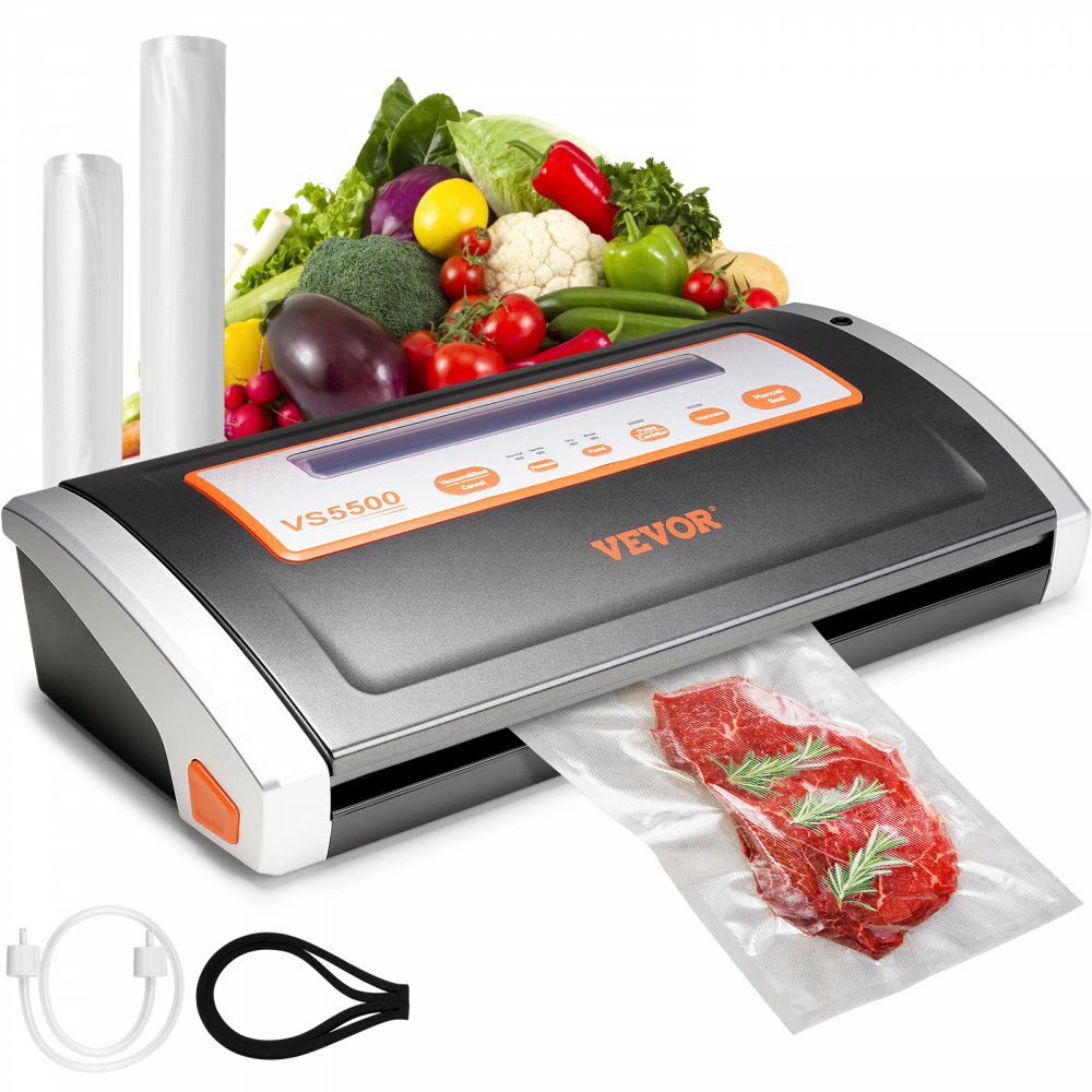 Vacuum Sealer Machine, 80Kpa 130W Powerful, Multifunctional for Dry and Moist Food Storage, Automatic and Manual Air Sealing System with Built-in Cutter, 2 Bag Rolls and an External Hose  |   Filling & Sealing Machine Filling & Sealing Machine Filling & Sealing Machine