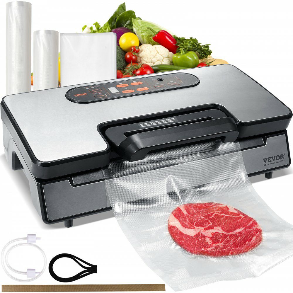 Vacuum Sealer Machine, 90Kpa 130W Powerful Dual Pump and Dual Sealing, Dry and Moist Food Storage, Automatic and Manual Air Sealing System with Built-in Cutter, with Seal Bag and External Hose  |   Filling & Sealing Machine Filling & Sealing Machine Filling & Sealing Machine