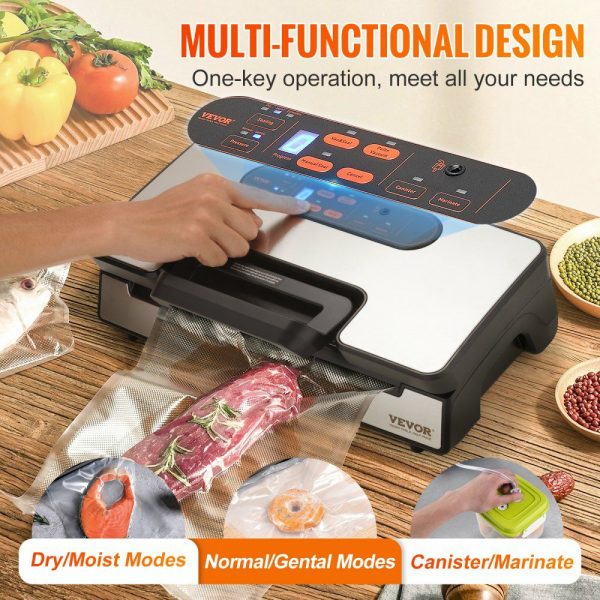 Vacuum Sealer Machine, 90Kpa 130W Powerful Dual Pump and Dual Sealing, Dry and Moist Food Storage, Automatic and Manual Air Sealing System with Built-in Cutter, with Seal Bag and External Hose  |   Filling & Sealing Machine Filling & Sealing Machine Filling & Sealing Machine