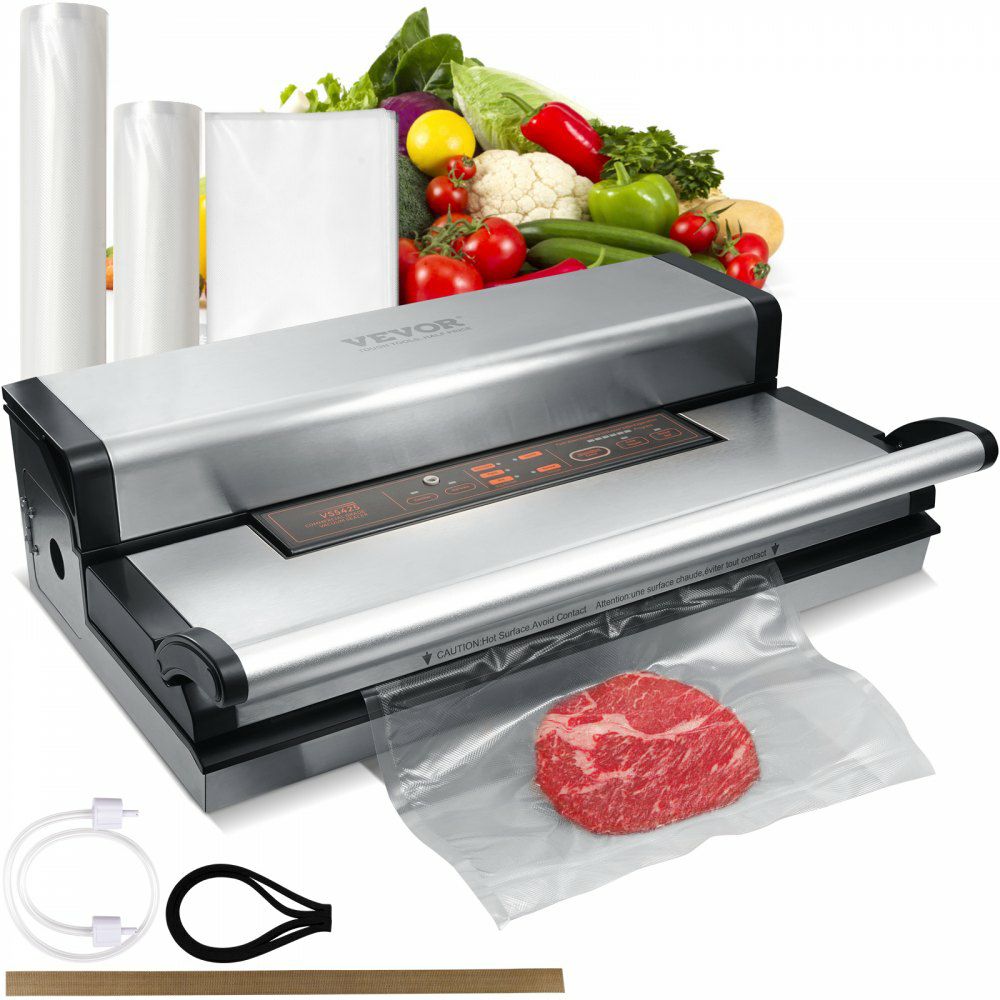 Vacuum Sealer Machine, 95Kpa 350W Powerful Dual Pump and Dual Sealing, Dry and Moist Food Storage, Automatic and Manual Air Sealing System with Built-in Cutter, with Seal Bag and External Hose  |   Filling & Sealing Machine Filling & Sealing Machine Filling & Sealing Machine