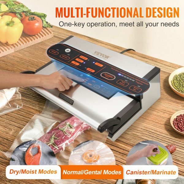 Vacuum Sealer Machine, 95Kpa 350W Powerful Dual Pump and Dual Sealing, Dry and Moist Food Storage, Automatic and Manual Air Sealing System with Built-in Cutter, with Seal Bag and External Hose  |   Filling & Sealing Machine Filling & Sealing Machine Filling & Sealing Machine