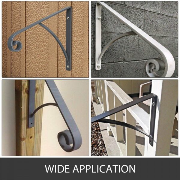 Wrought Iron Handrail Wall Mounted Hand Railing, Gray  |   Stair Handrail Building & Construction Building Supplies