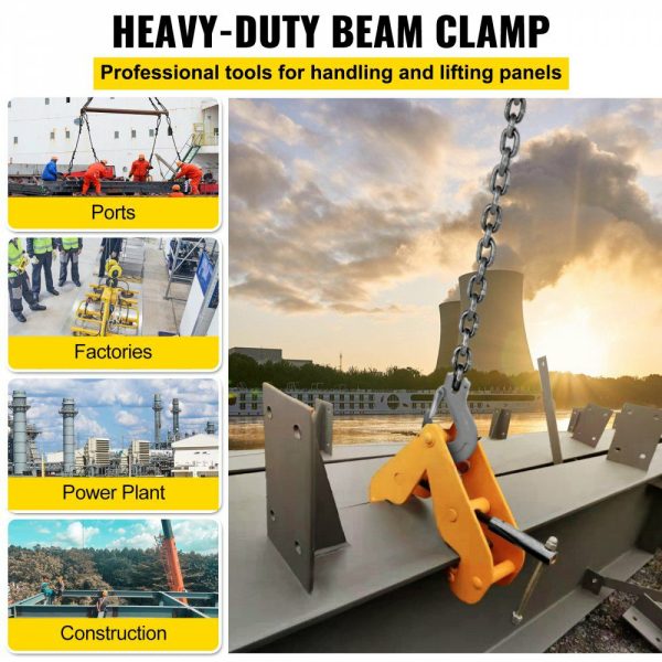 Beam Clamp 4400lbs/2ton Capacity, I Beam Lifting Clamp 3inch-9inch, Opening Range Beam Clamps for Rigging, Heavy Duty Steel Beam Clamp Tool, Beam Hangers for Lifting Rigging, in Yellow Yellow |   Hoists & Winches & Rigging Hoists & Winches & Rigging Hoists & Winches & Rigging