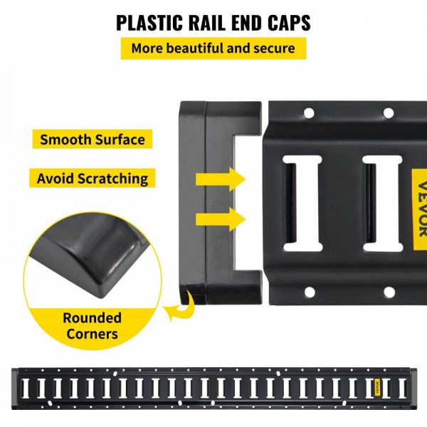 E Track Tie-Down Rail Kit, 30PCS 5FT E-Tracks Set Includes 4 Steel Rails & 2 Single Slot & 8 O Rings & 8 Tie-Offs w/D-Ring & 8 End Caps, Securing Accessories for Cargo, Motorcycles, and Bikes  |   Cargo Control Cargo Control Cargo Control