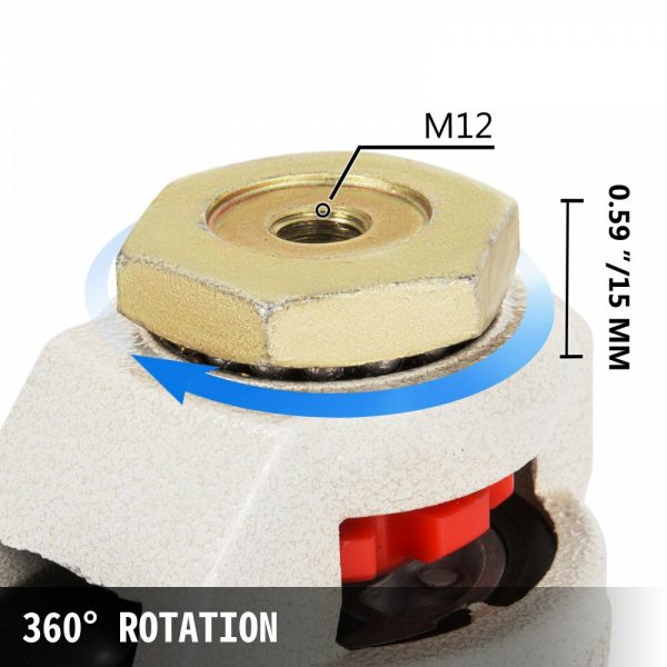 Heavy Duty Leveling Casters, Leveling Casters Stem, Set of 4, 2″, Retractable Leveling Casters for Workbench, 2200lbs Max Loading Capacity, 360-degree Swivel Casters for Industry Equipment  |   Casters & Wheels Material Handling Casters & Wheels