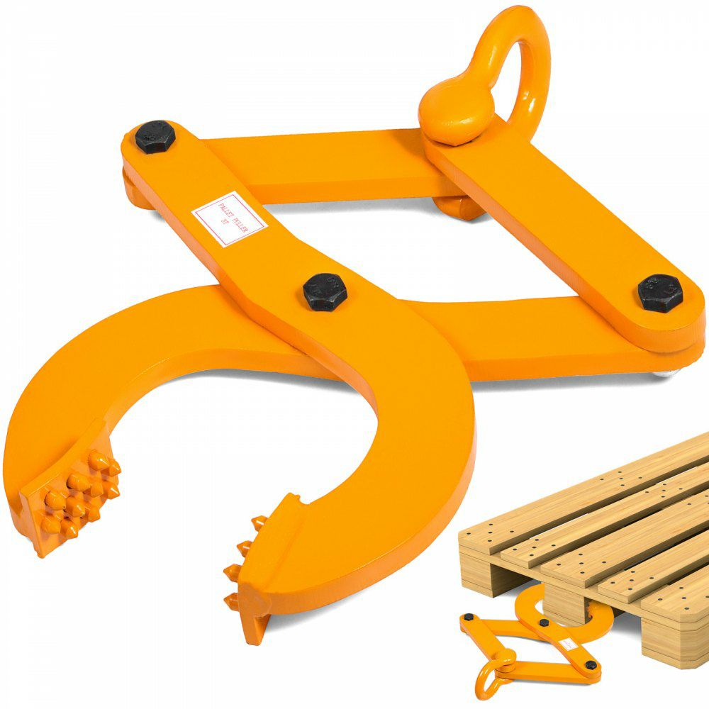 Pallet Puller, 3T Steel Single Scissor Yellow Clamp with 6614 LBS Load Capacity Grabber, 6.3 Inch Jaw Opening and 0.5 Inch Jaw Height, Hook Pulling Hoisting Tool for Forklift Chain Yellow |   Pallet Moving Equipment & Accessories Material Handling Pallet Moving Equipment & Accessories