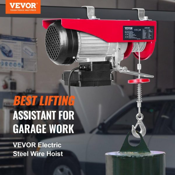 Wireless Electric Hoist, 440 lbs 110V Electric Steel Wire Winch with Wireless Remote Control, 40ft Single Cable Lifting Height & Pure Copper Motor, for Garage Warehouse Factory  |   Hoists & Winches & Rigging Hoists & Winches & Rigging Hoists & Winches & Rigging