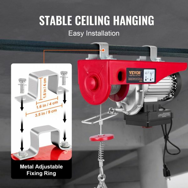 Wireless Electric Hoist, 440 lbs 110V Electric Steel Wire Winch with Wireless Remote Control, 40ft Single Cable Lifting Height & Pure Copper Motor, for Garage Warehouse Factory  |   Hoists & Winches & Rigging Hoists & Winches & Rigging Hoists & Winches & Rigging