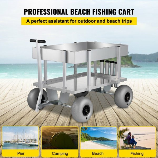 Beach Fishing Cart Fish & Marine Carts w/Balloon Tires for Sand 500lbs  |   Carts & Trucks Carts & Trucks Carts & Trucks