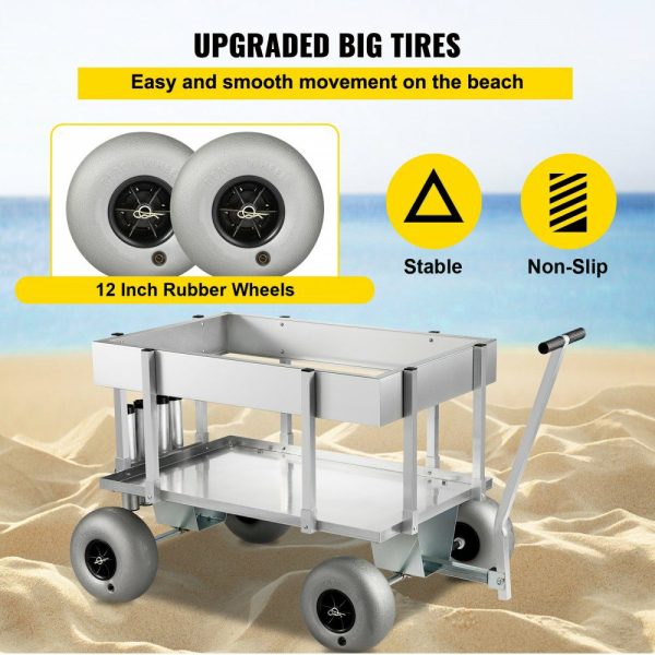 Beach Fishing Cart Fish & Marine Carts w/Balloon Tires for Sand 500lbs  |   Carts & Trucks Carts & Trucks Carts & Trucks