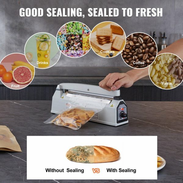 Impulse Sealer 8 inch, Manual Heat Sealing Machine with Adjustable Heating Mode, Aluminum Shrink Wrap Bag Sealers for Plastic Mylar PE PP Bags, Portable Poly Bag Sealer with Extra Replace Kit  |   Filling & Sealing Machine Filling & Sealing Machine Filling & Sealing Machine