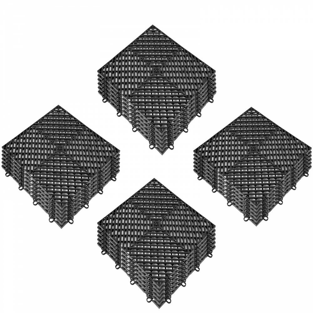 Rubber Tiles Interlocking 25 PCS Black, Drainage Tiles 12x12x0.5 Inches, Deck Tiles Outdoor Floor Tiles, Outdoor Interlocking Tiles, Deck Flooring for Pool Shower Bathroom Deck Patio Garage Black |   Interlocking Rubber Tiles Building & Construction Black